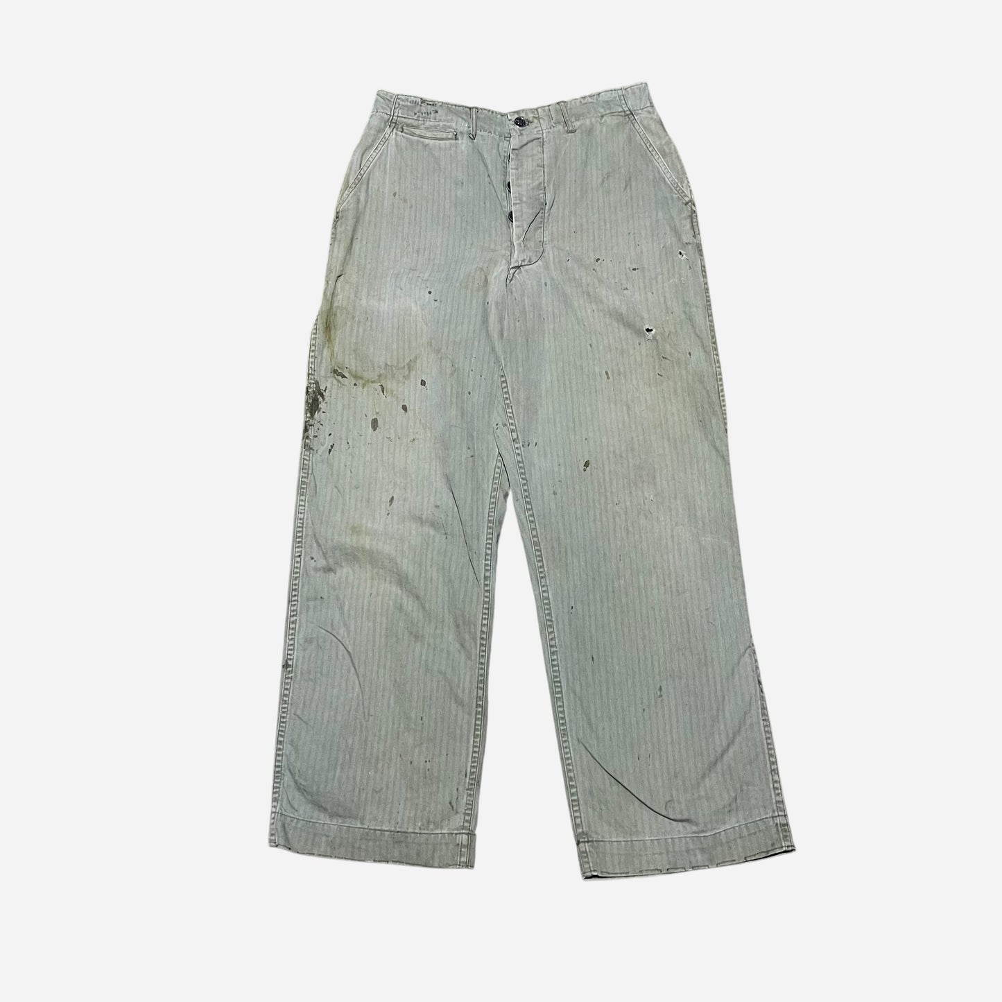 1940s US army 13 star button fly green hbt pants (32w)