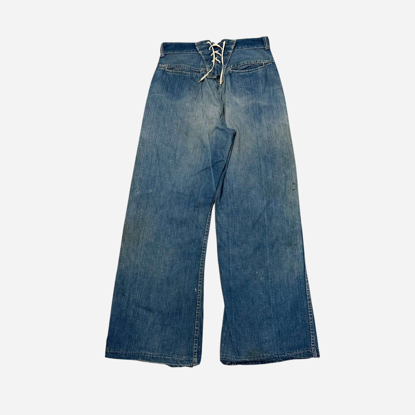 1940s Anvil lace back donut button fly boot cut jeans (28w)