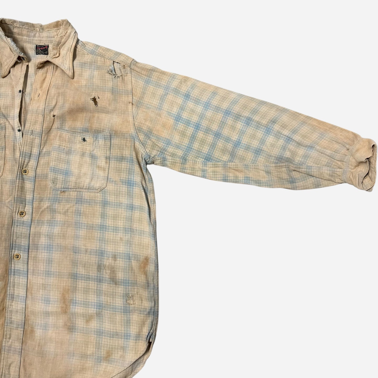 1930s As Is Sears Pilgrim cotton flannel shirt (L)