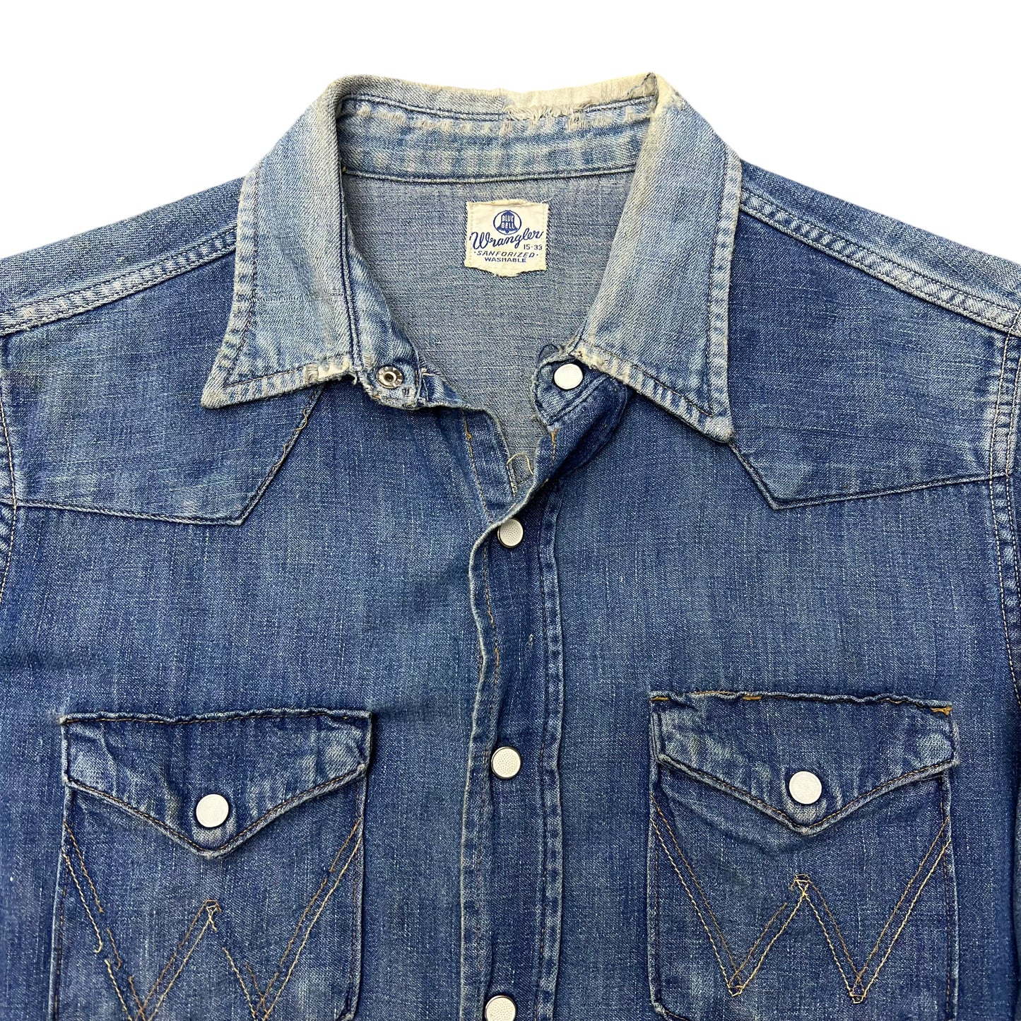 1950s Wrangler Blue Bell denim pearl snap shirt (M)