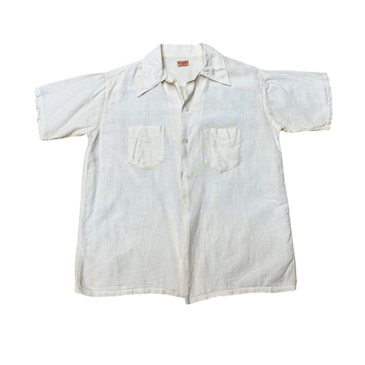 1940s Brooks Lane white linen shirt (M)