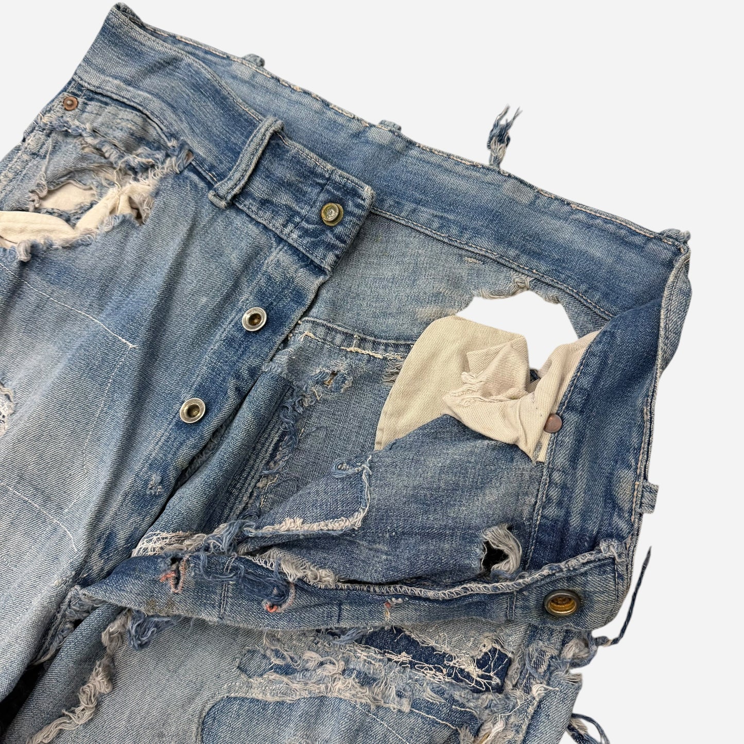 1940s As Is Big Mac heavily repaired donut button fly carpenter jeans (28w)