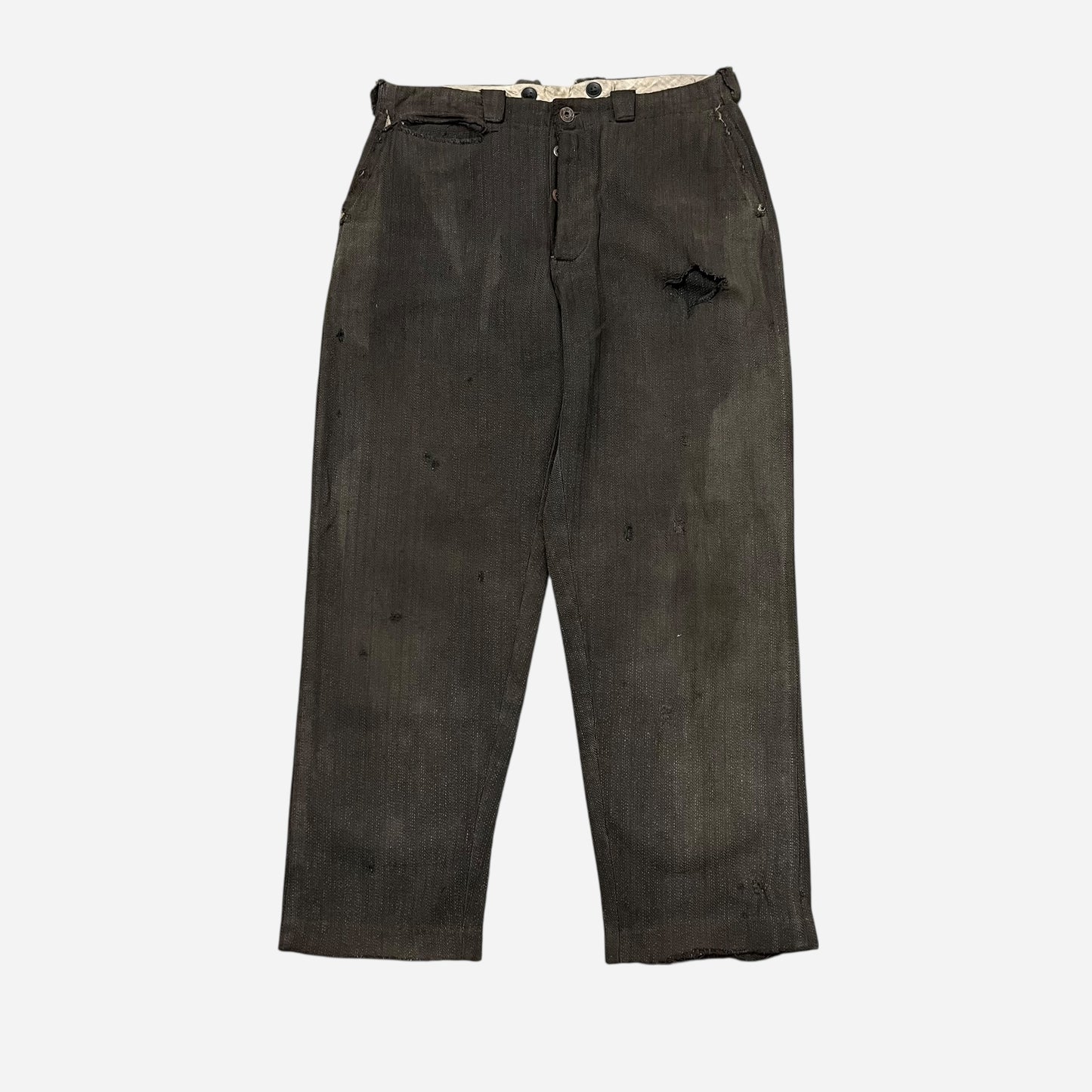 1910s 1920s “Jackson Special” Heavy cotton gray work pants (31w)
