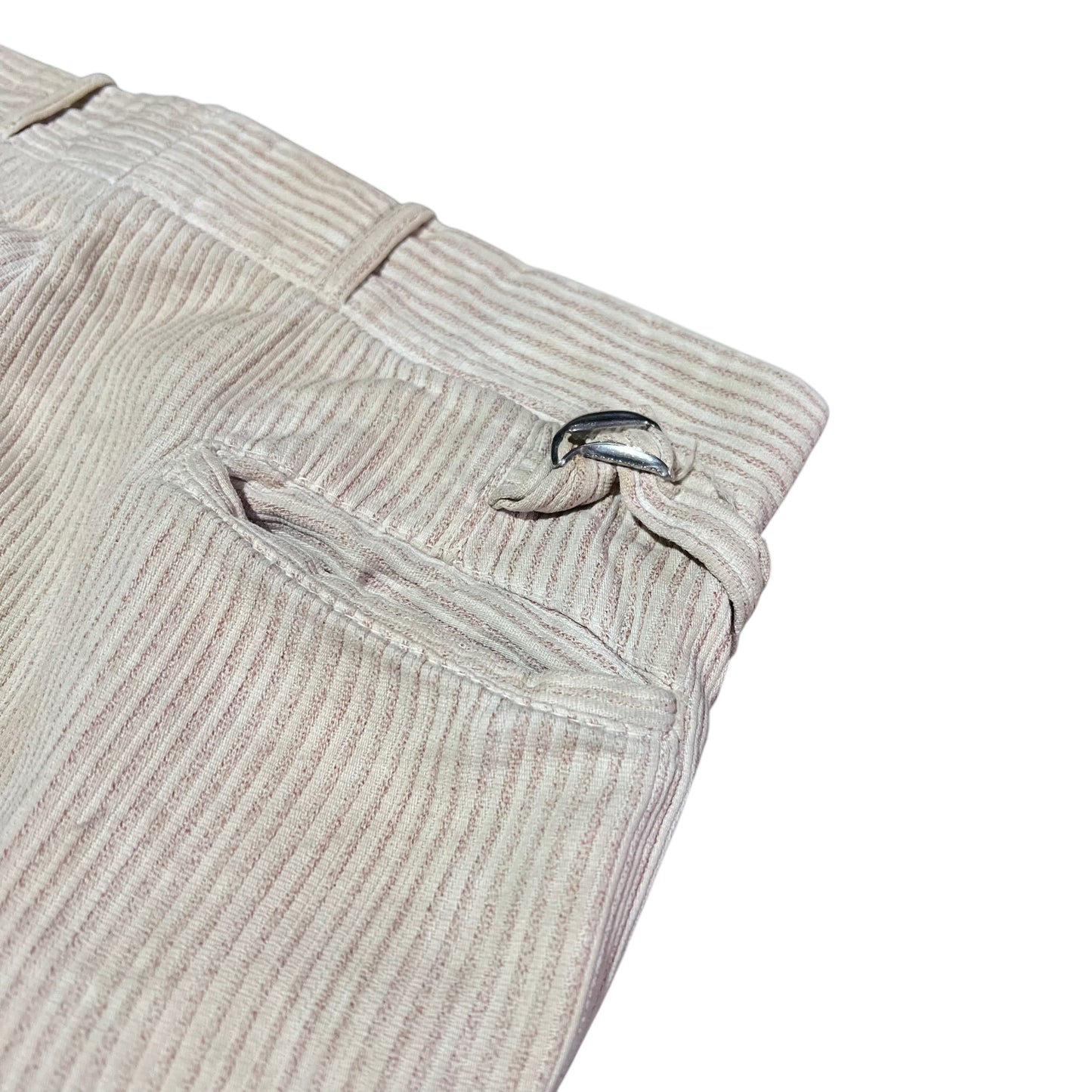 1930s Stifel white striped cotton side clasp pants (30w)