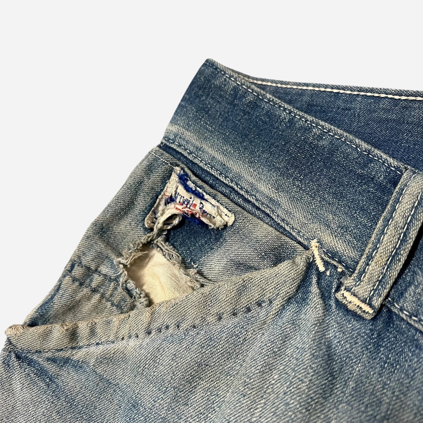 1940s Anvil lace back donut button fly repaired jeans (32w)