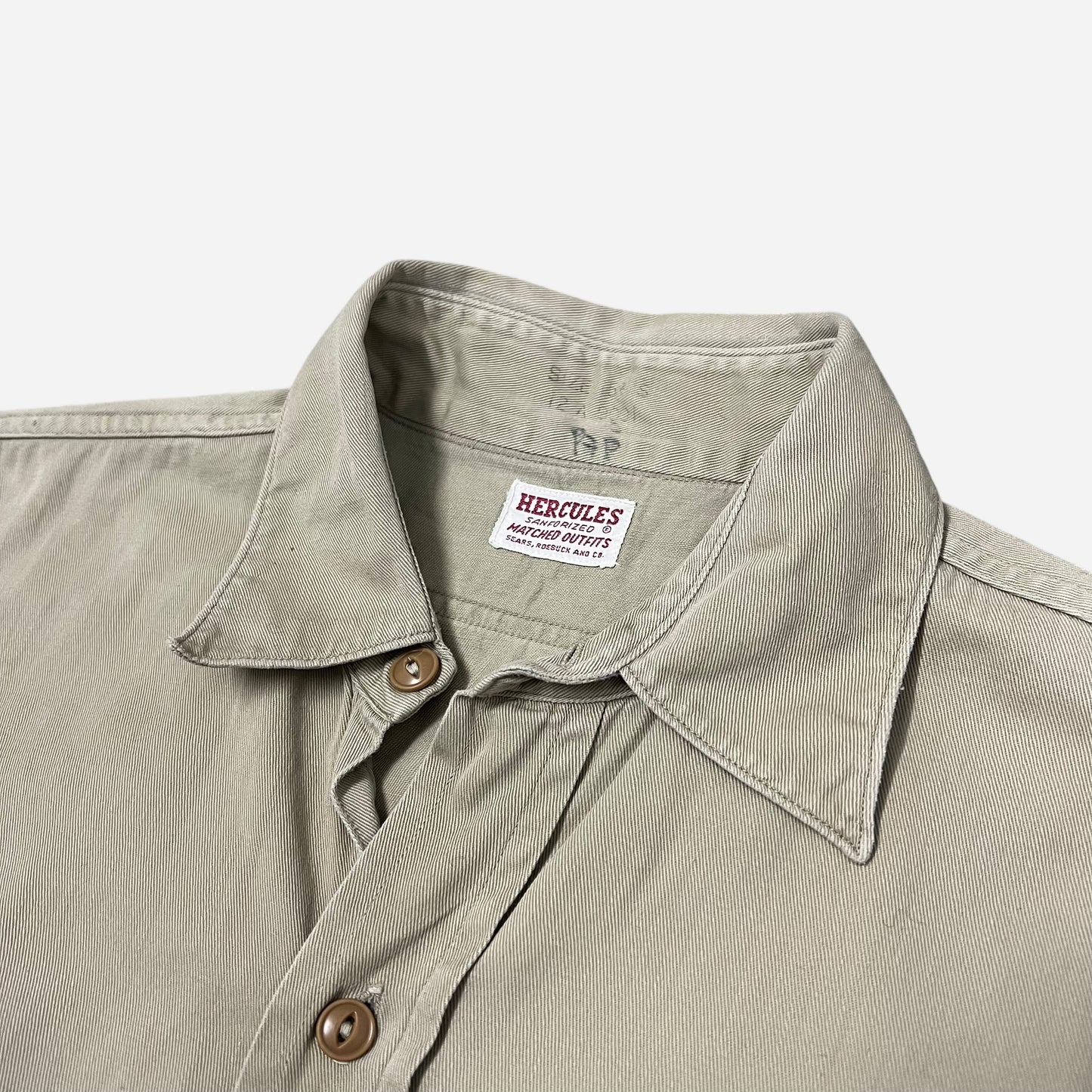 1950s Hercules khaki work shirt (L)