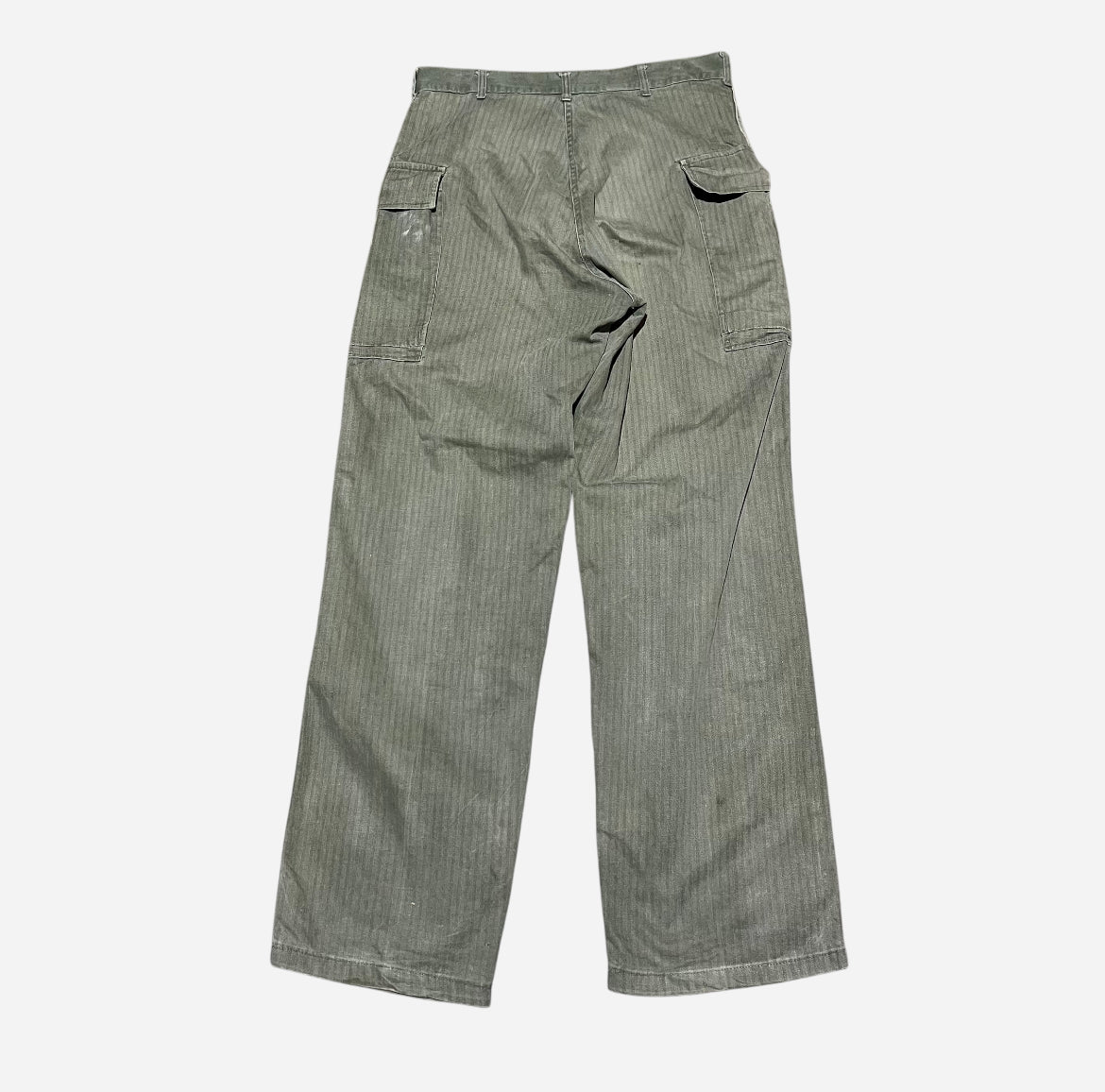 1940s 13 star green hbt cargo pocket pants (32w)