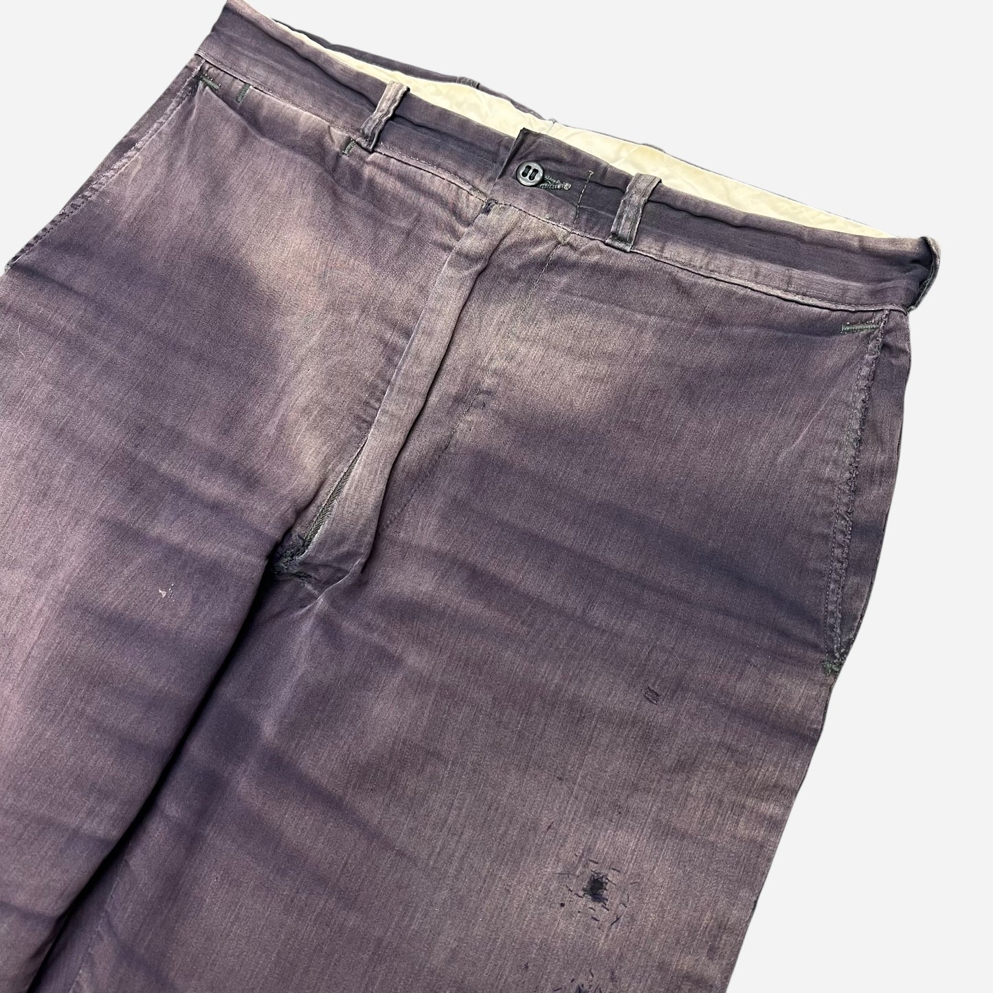 1950s Sweet Orr purple sun faded cotton buckle back work pants (31w)