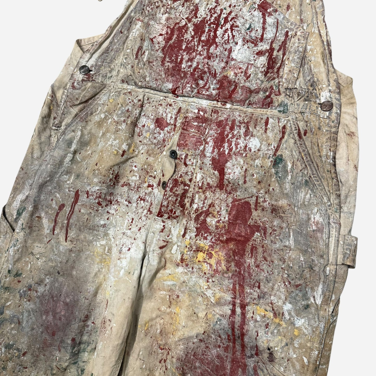1940s Madewell white painter cloth overalls (40w)