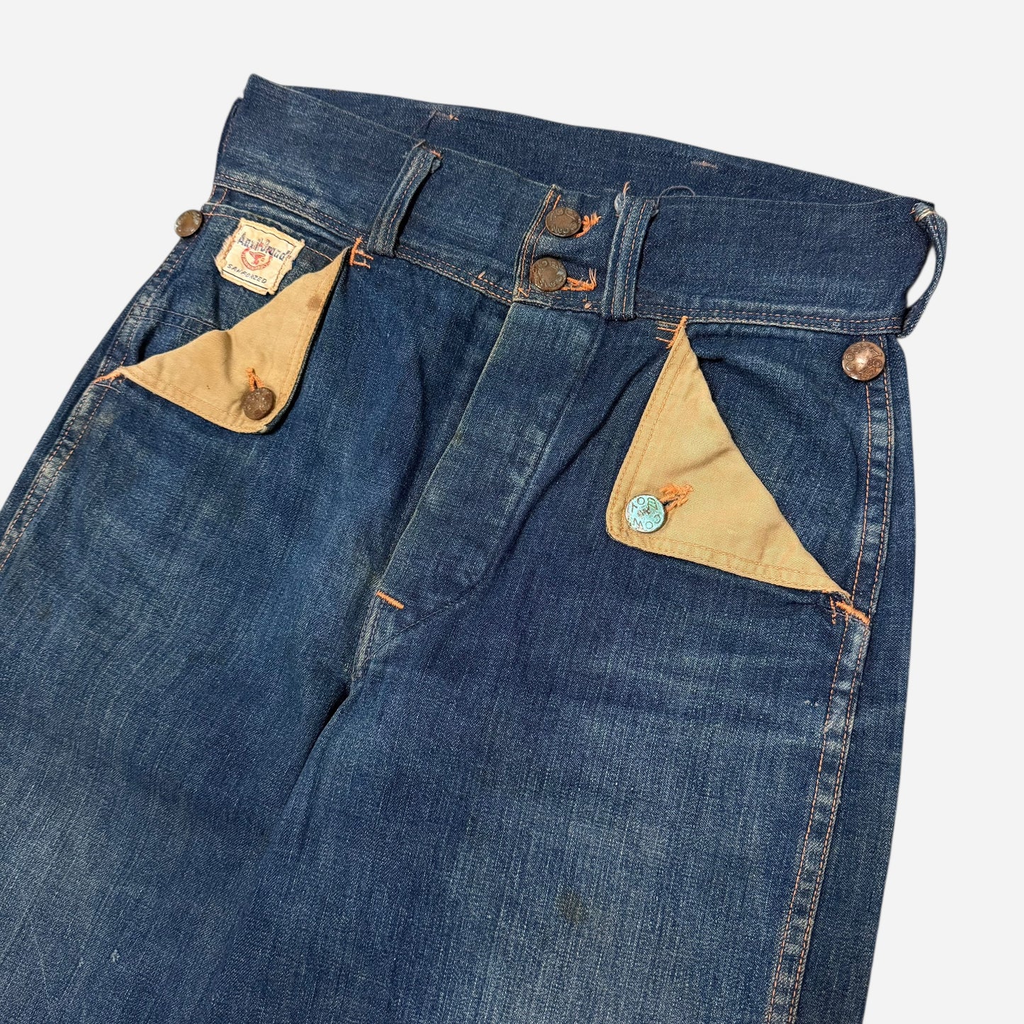 1950s Anvil Cow Boy mule flap jeans (28w)