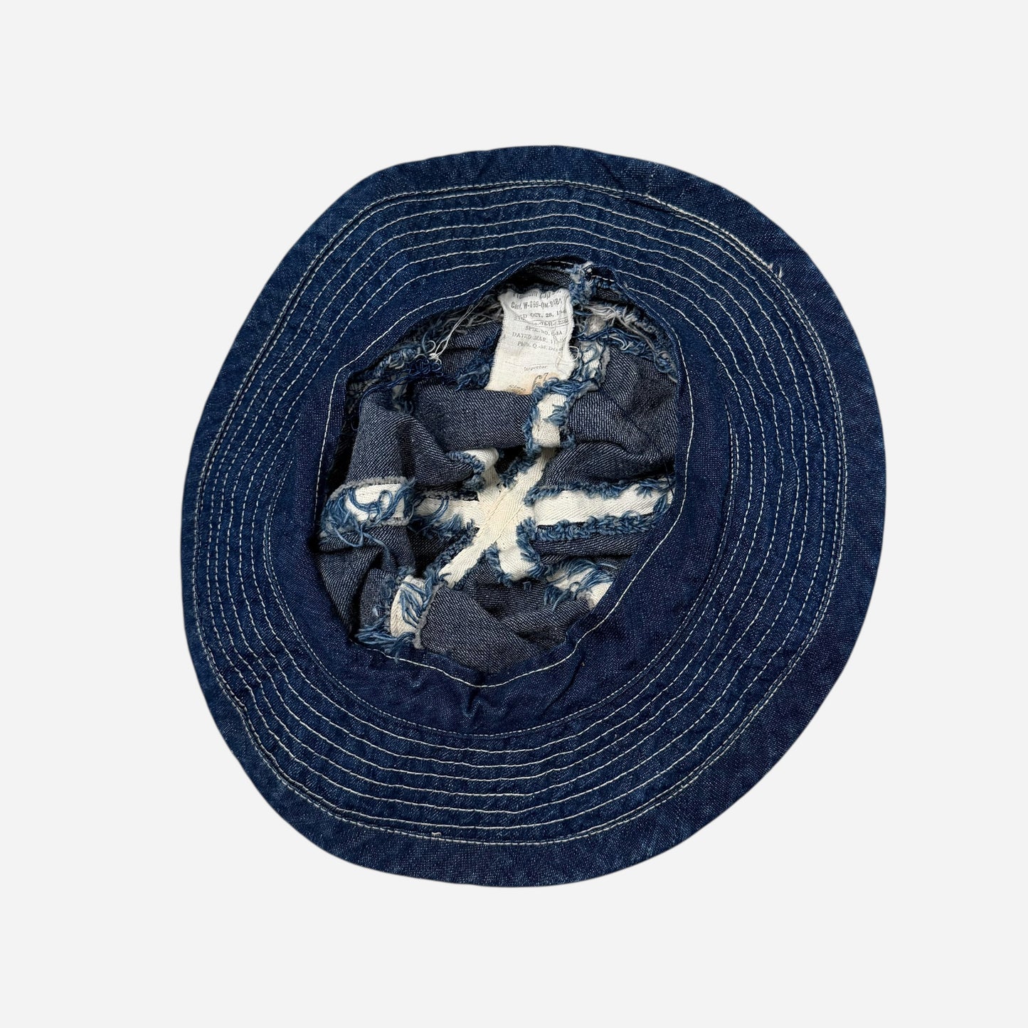 1940s US Army M1937 denim bucket hat (S)