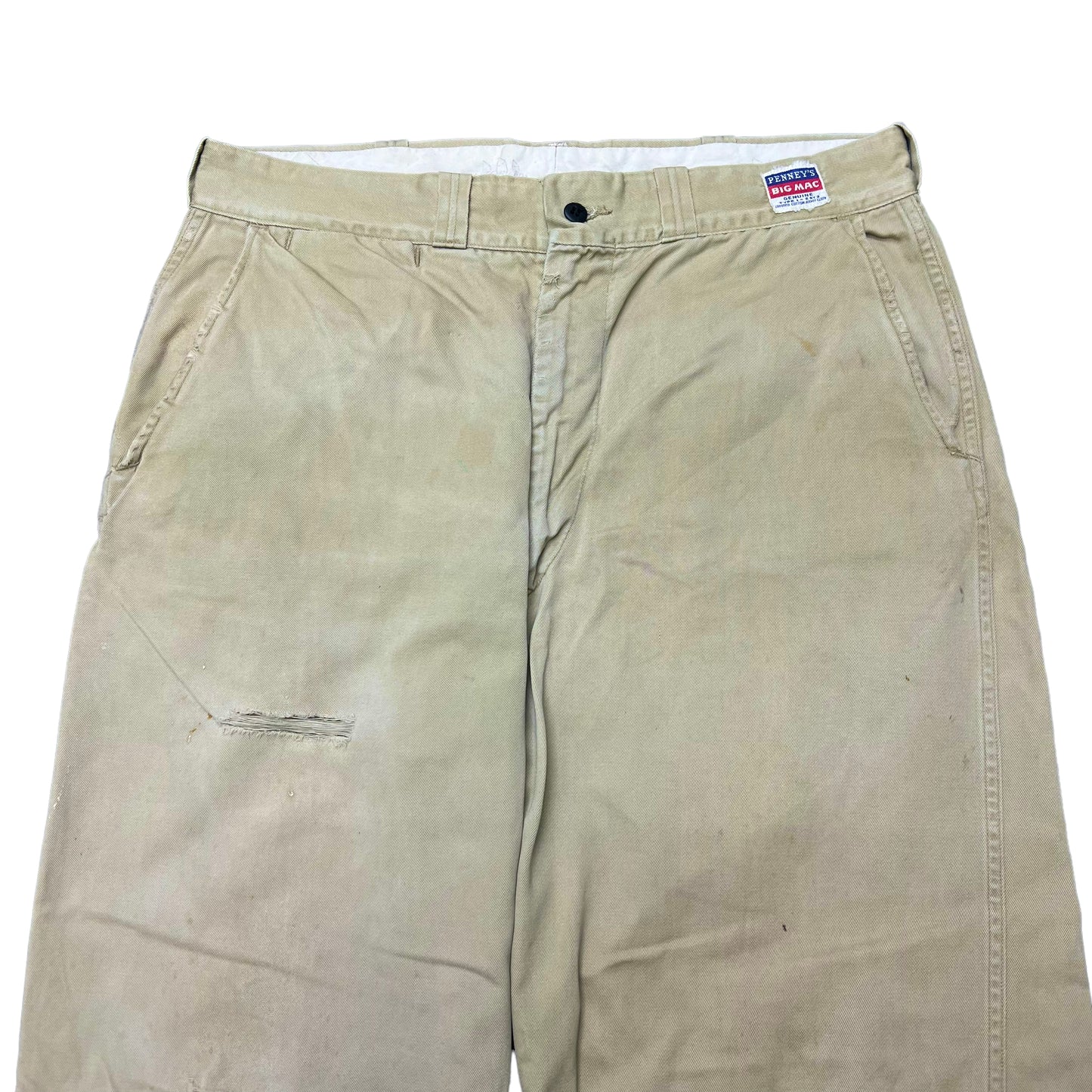 1950s Pennys Big Mac khaki boatsail cloth work pants (33w)