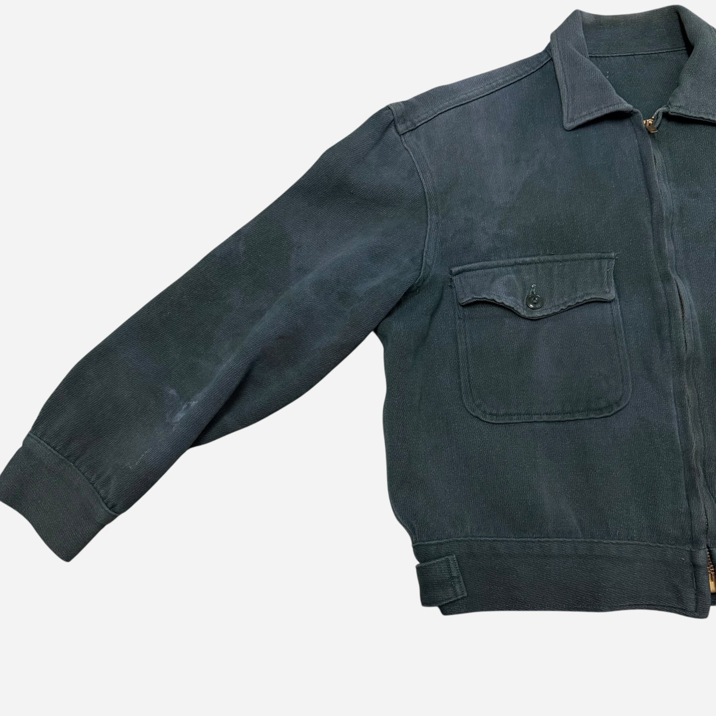 1950s Green cotton whipcord boxy work jacket (M)