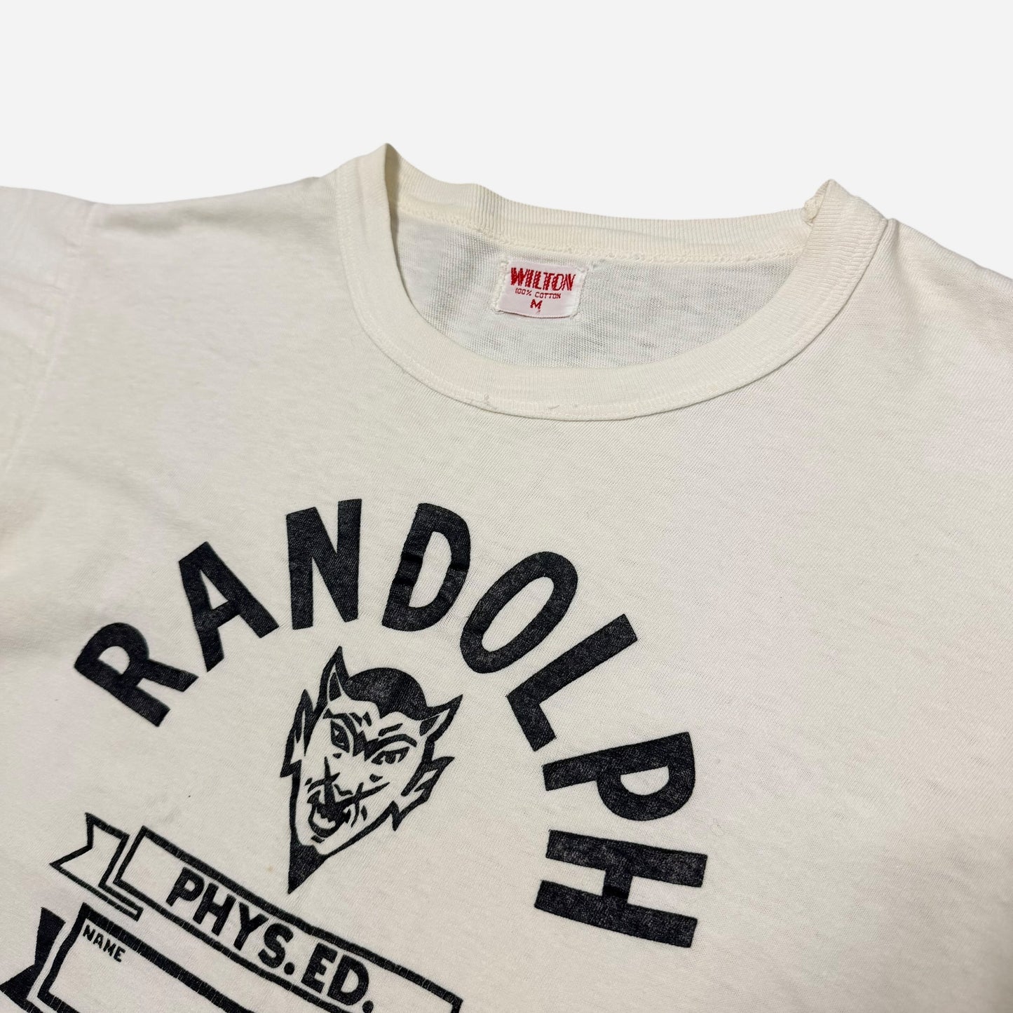 1950s Devil print black & white t shirt (M)