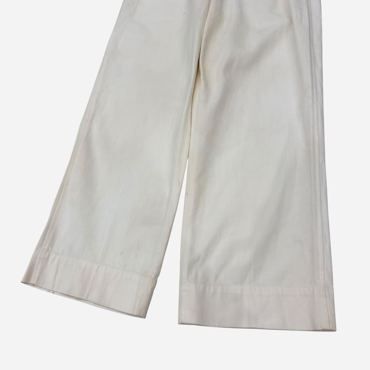 1940s US Navy white cotton double button pants (32w)