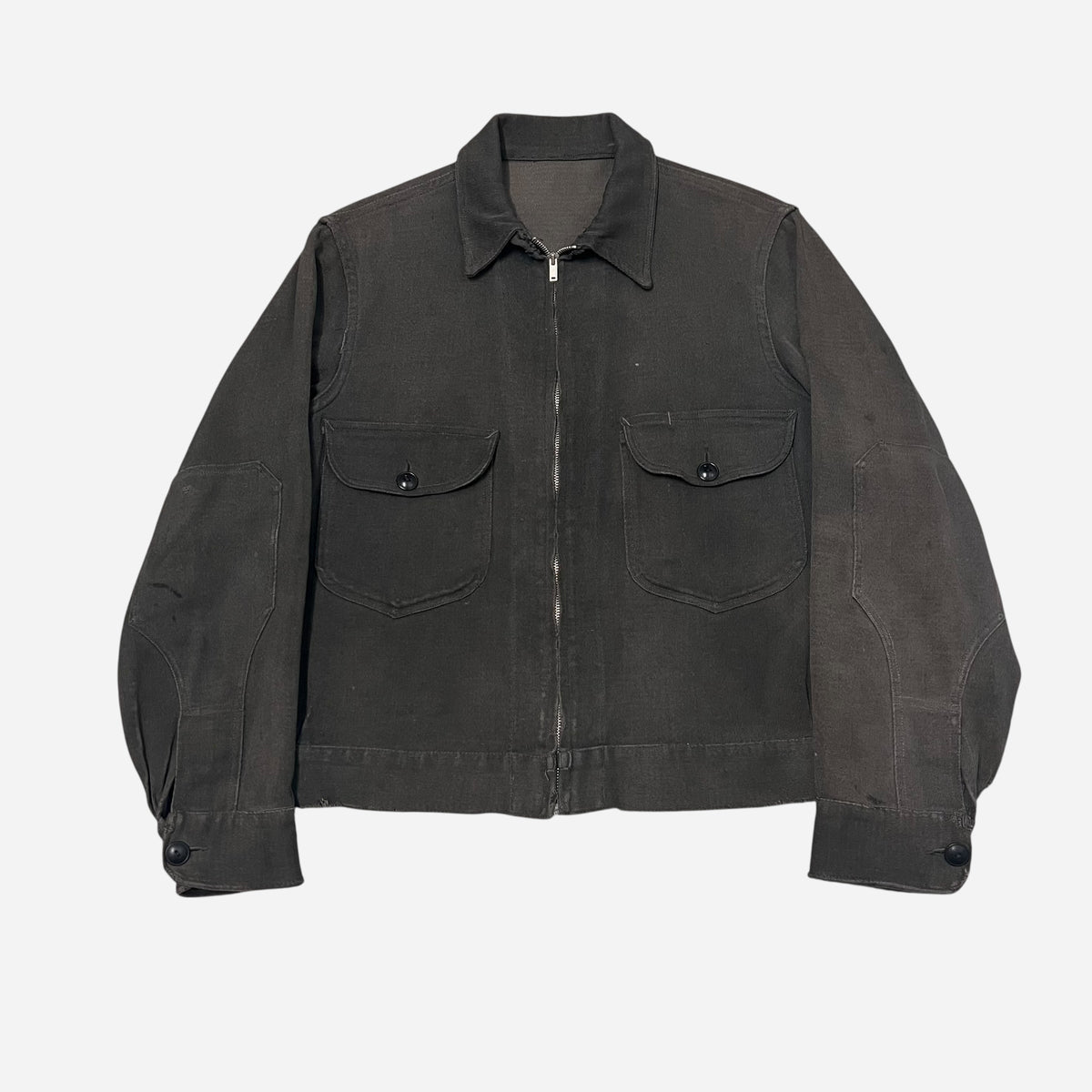 1950s Black/gray Lee cotton whipcord boxy work jacket (M/L 