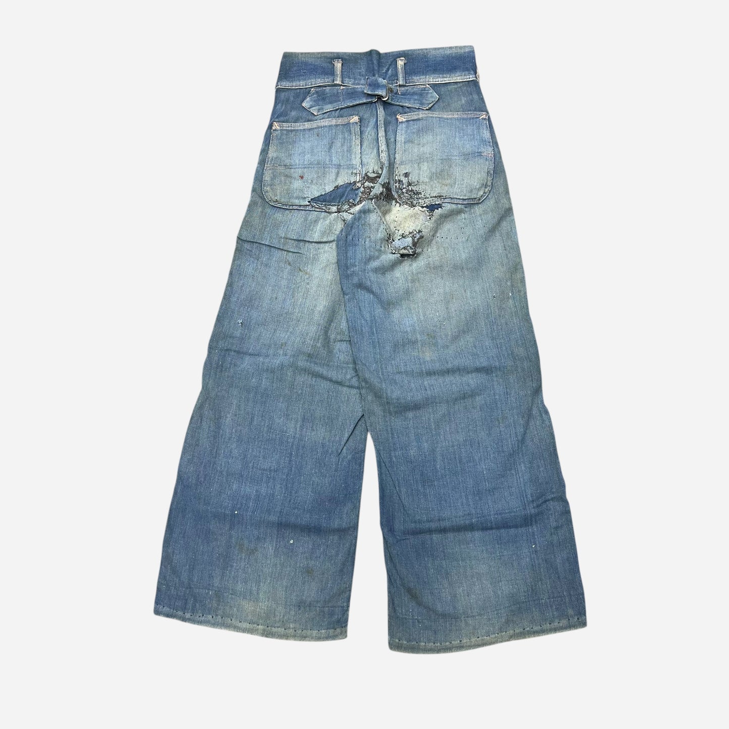 1940s N&W The Big Favorite mule flap buckle back denim jeans (24w)