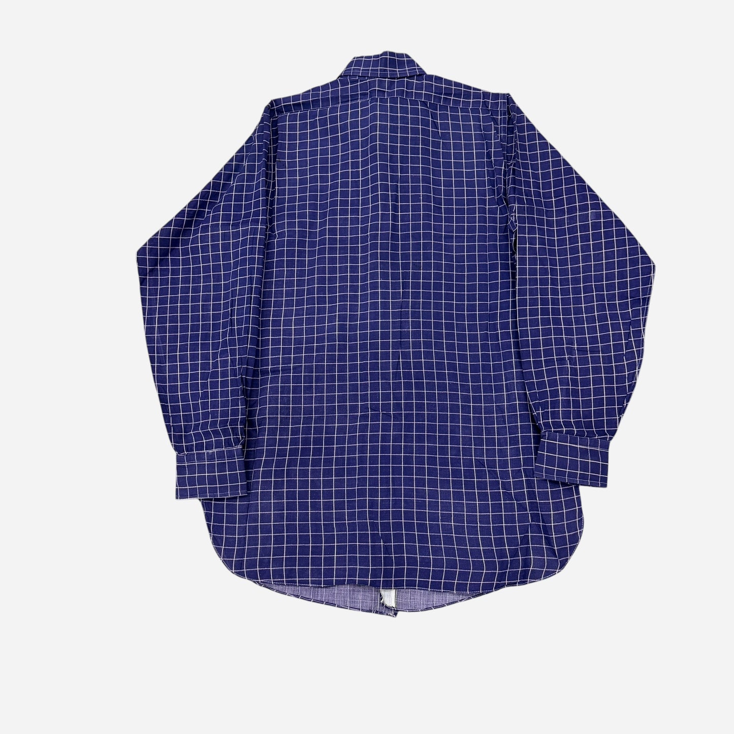 1940s Windowpane pattern cotton purple/blue button down shirt (S/M)