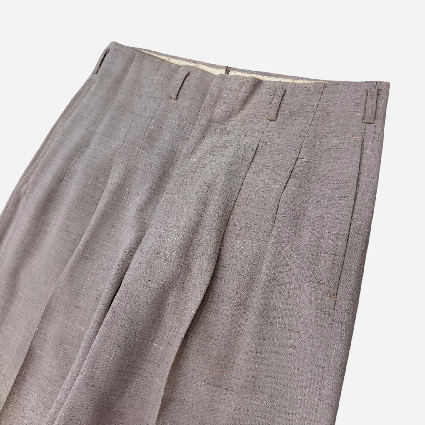 1950s Campus light pinkish flecked pattern cotton pleated pants (30w)