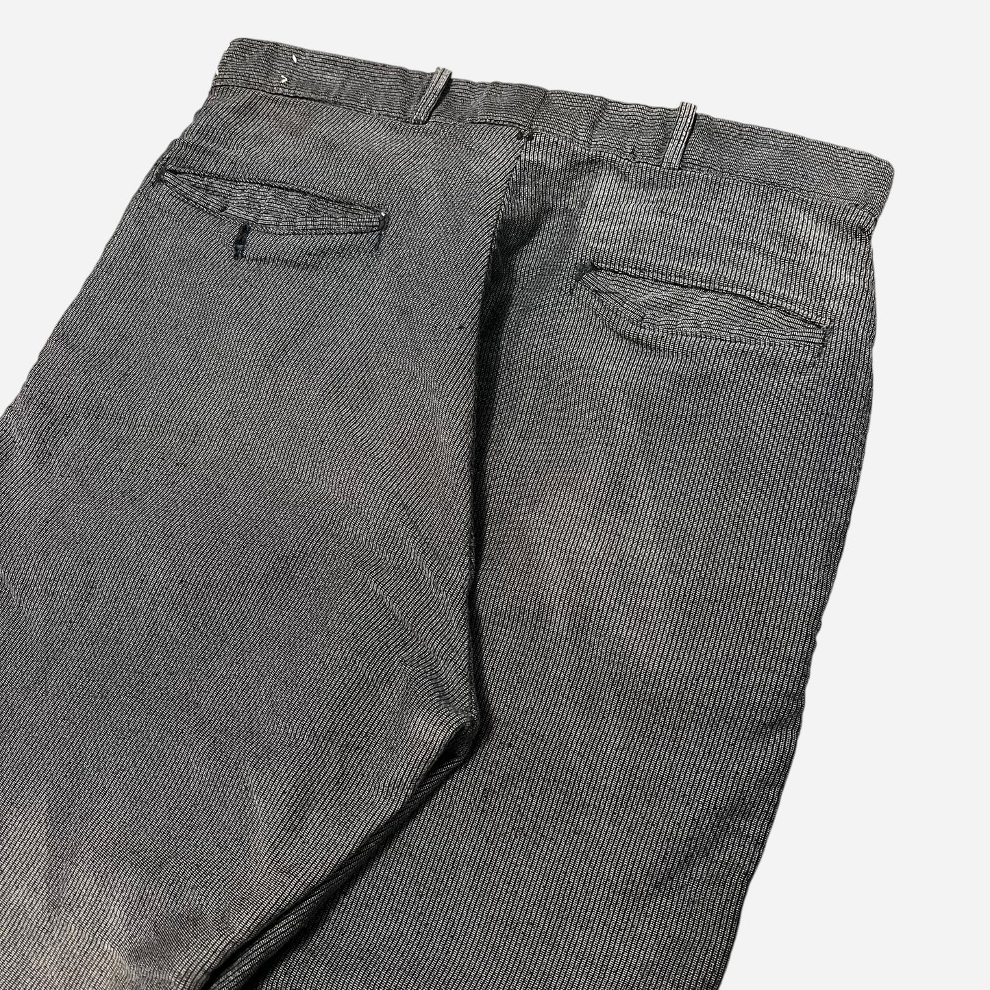 1940s Stifel Ironclad moleskin salt & pepper button fly work pants (30w)