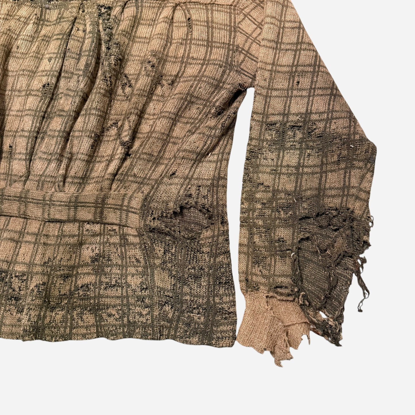 1940s Mohair pattern belt back knit sweater (M/L)