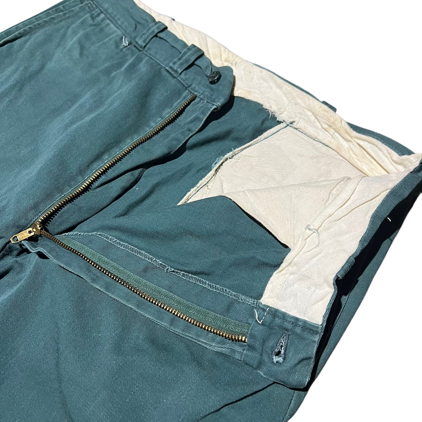 1950s Hercules green chino sail cloth work pants (34w)