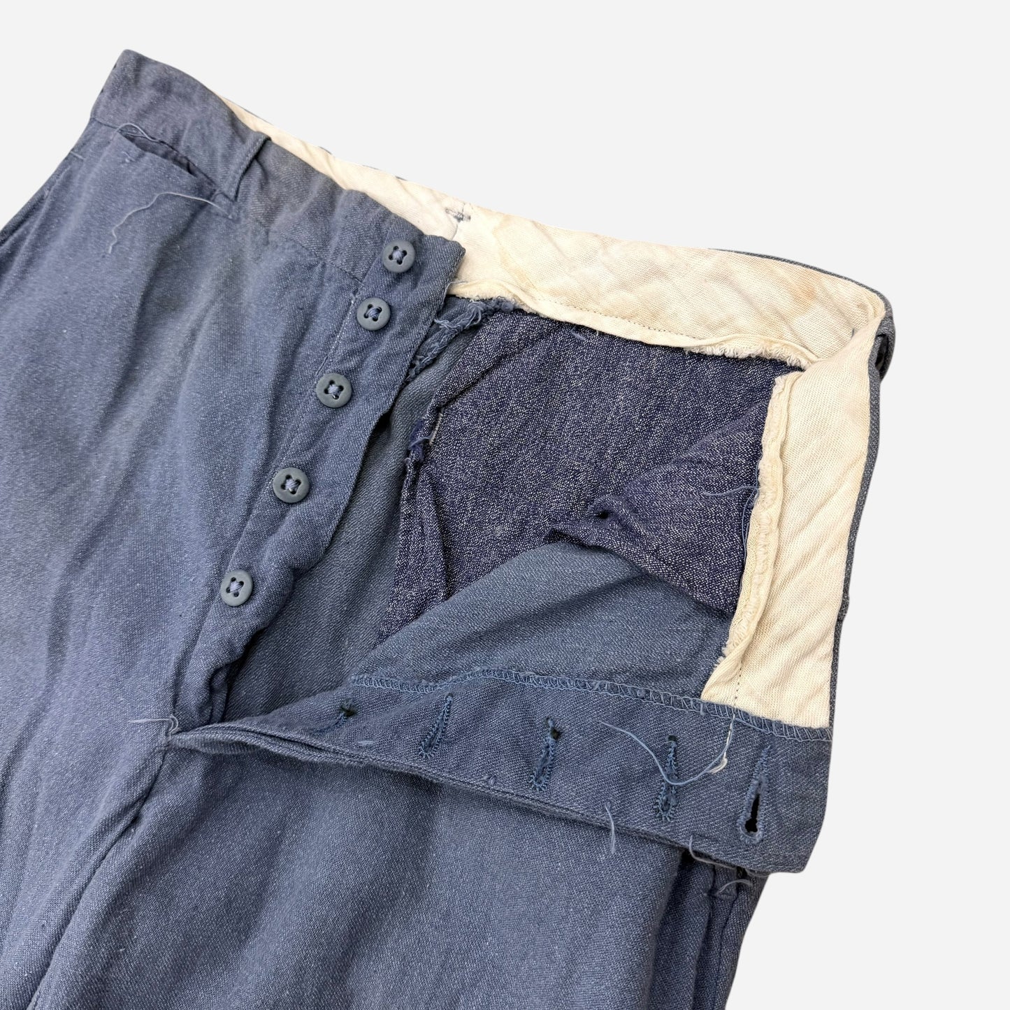 1940s Blue salt & pepper chambray work pants (30w)
