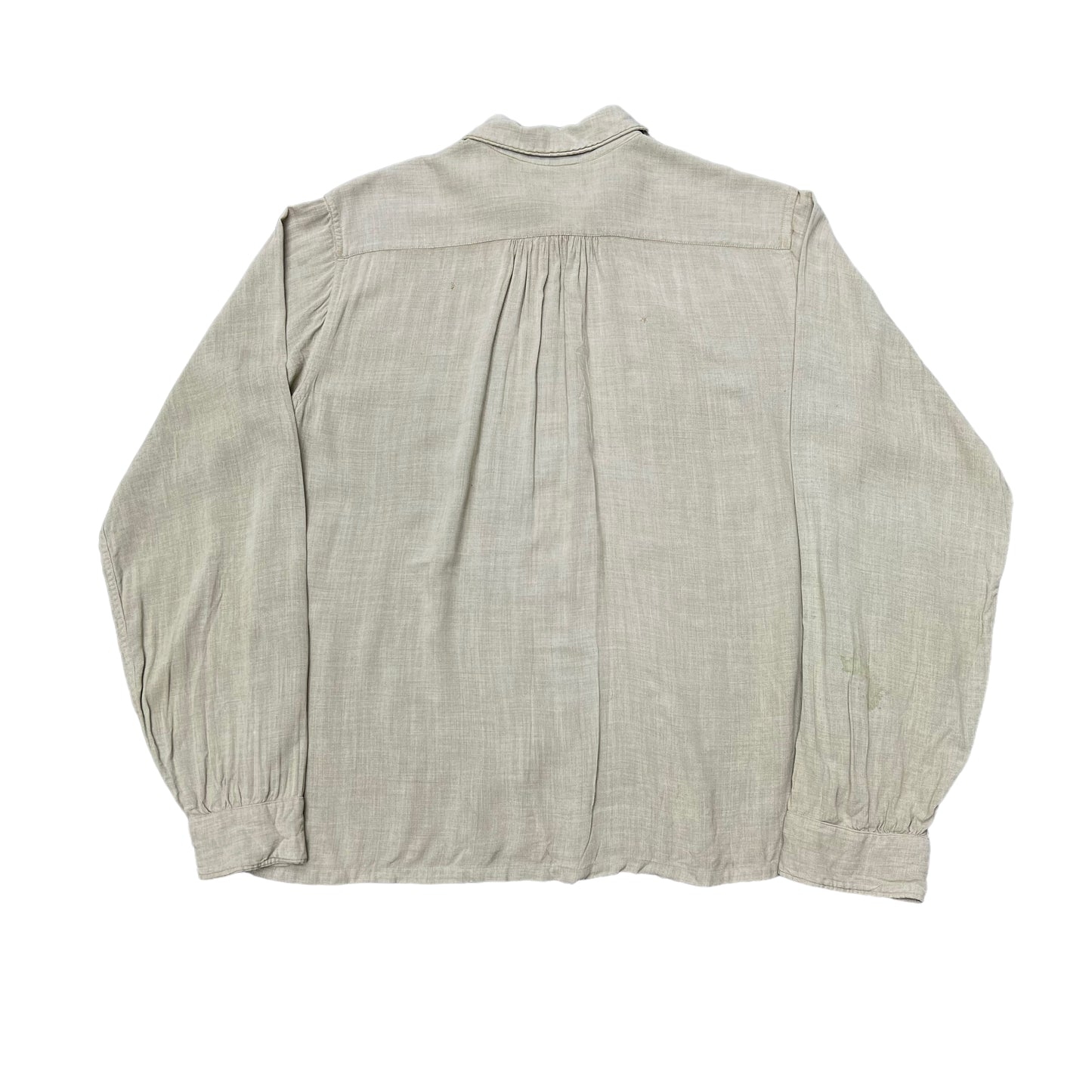 1940s Greenish rayon long sleeve shirt (M)