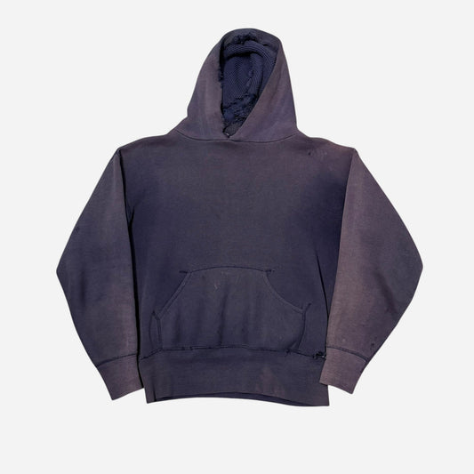 1950s Sun faded blue/purple thermal hoodie sweatshirt (M)