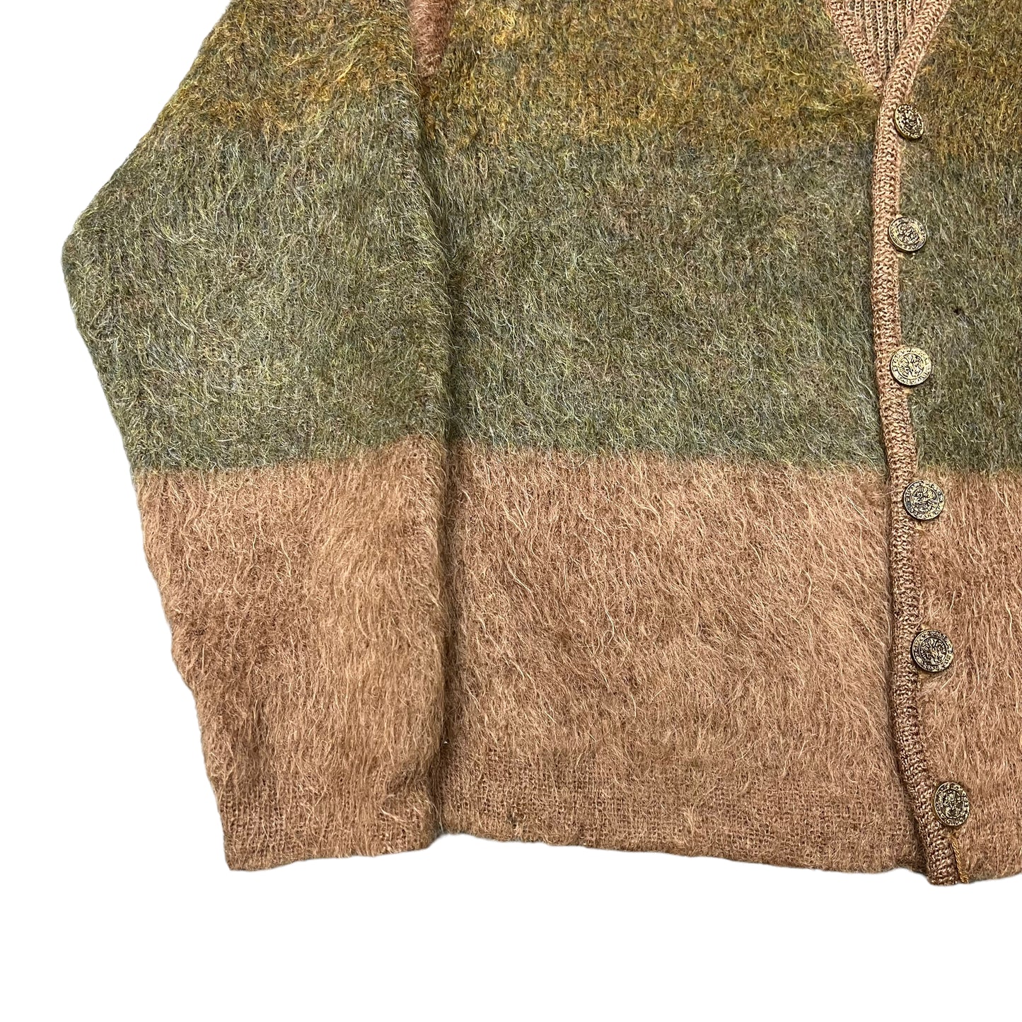 1960s Penneys earth toned mohair cardigan (L)