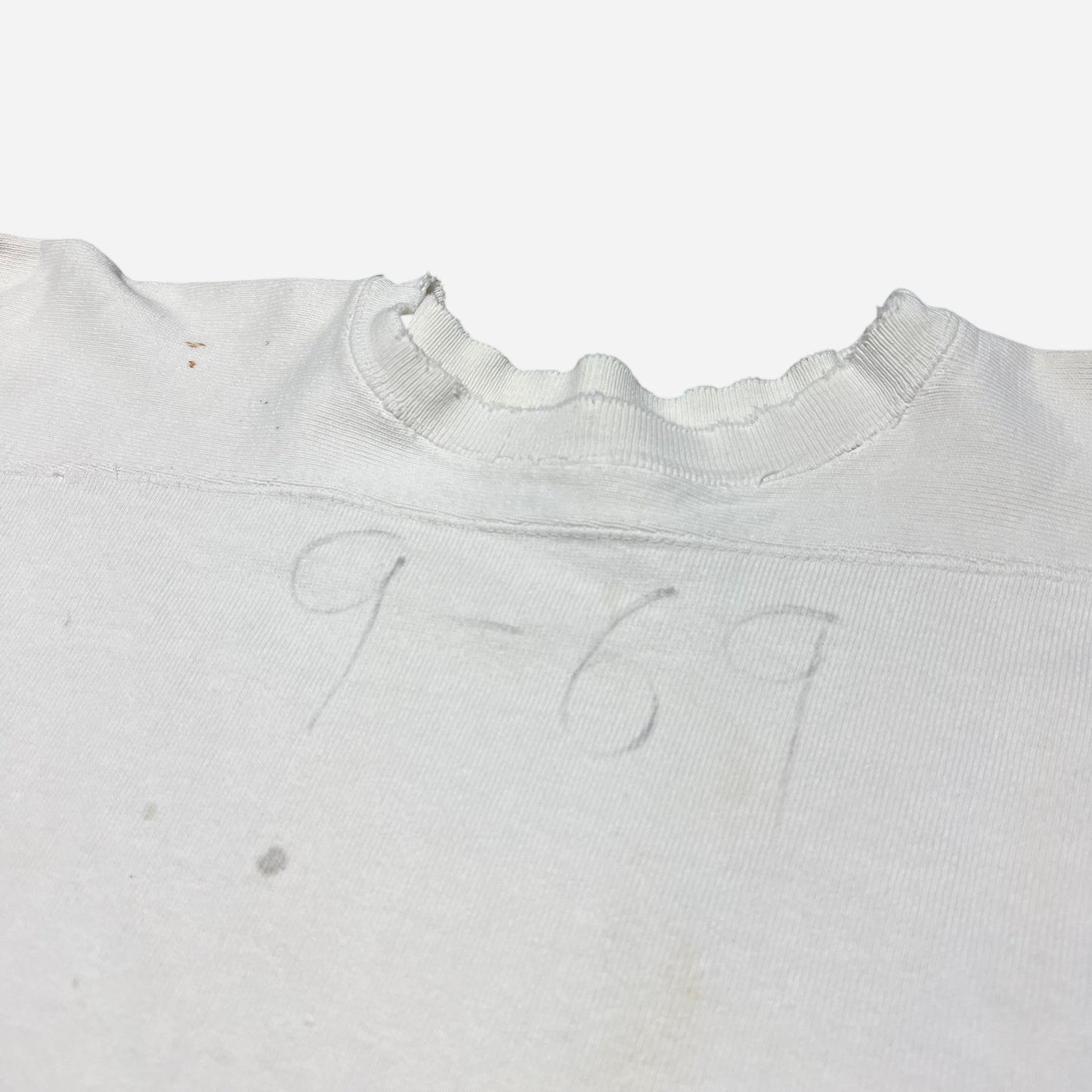 1940s 1950s White cotton jersey shirt (L)