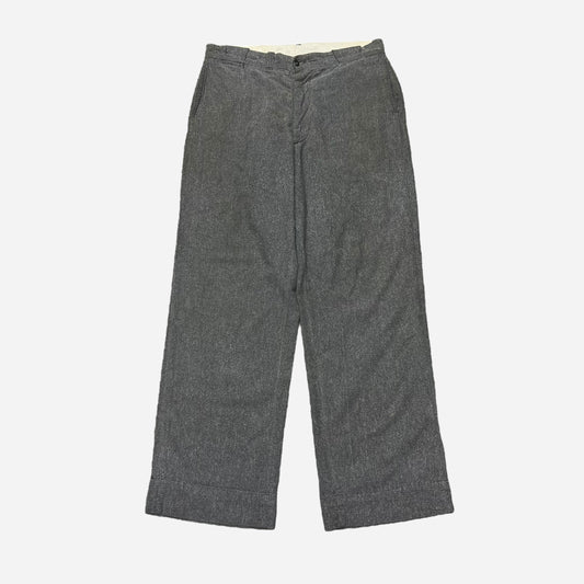 1940s 1950s Dee Cee salt and pepper cotton sail cloth stamped work pants (34w)