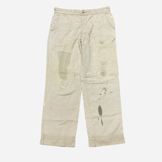 1950s Big Smith sail cloth khaki work chino repaired painter pants (36w)