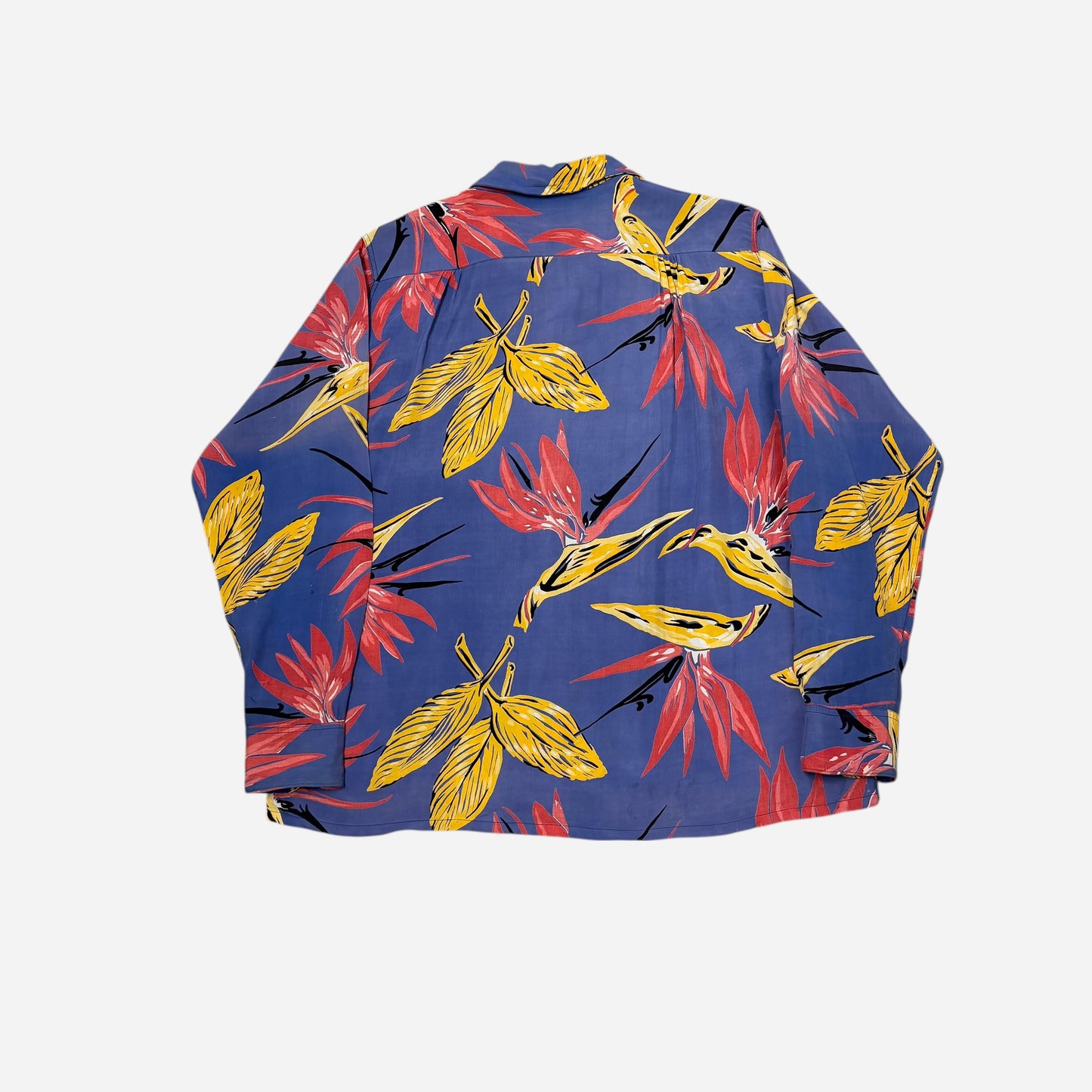 1940s Towncraft rayon/acetate Hawaiian print loop collar shirt (M)