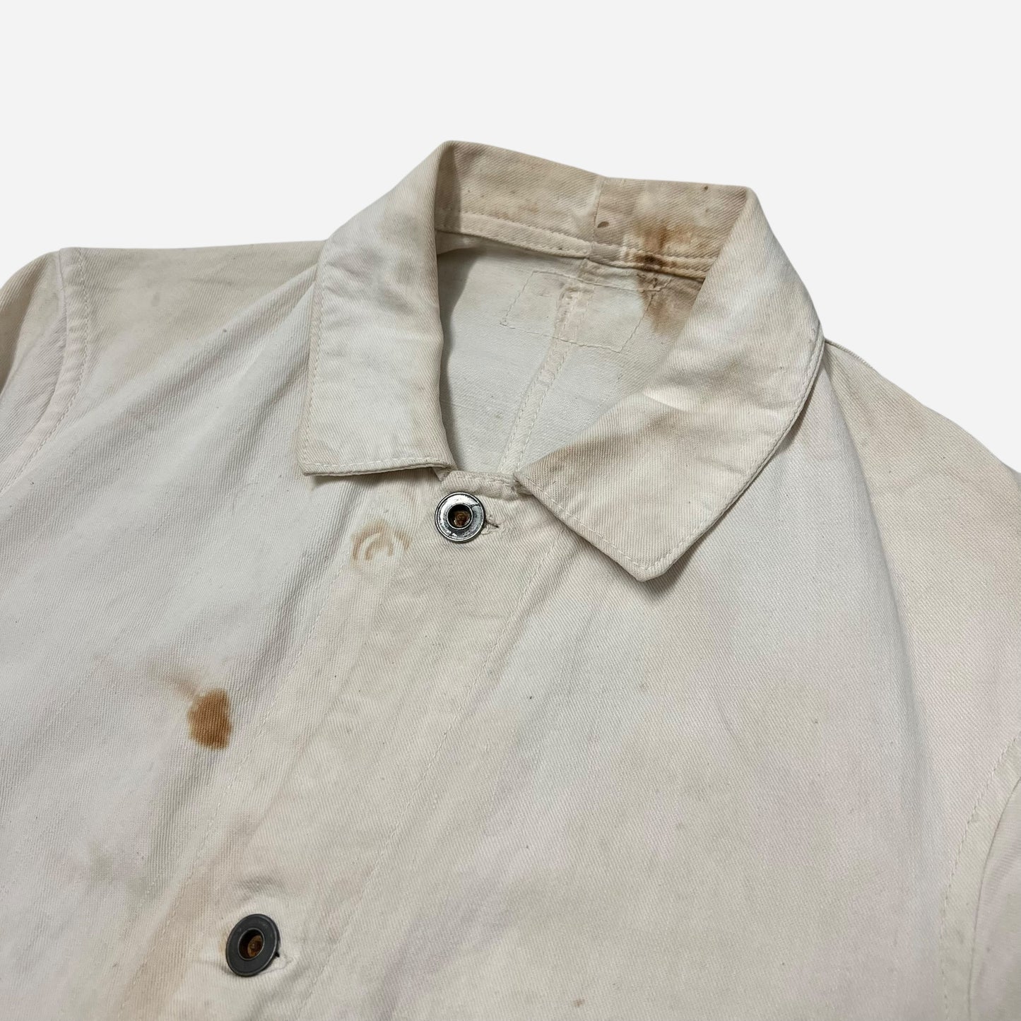 1920s White cotton three pocket chore jacket (S/M)