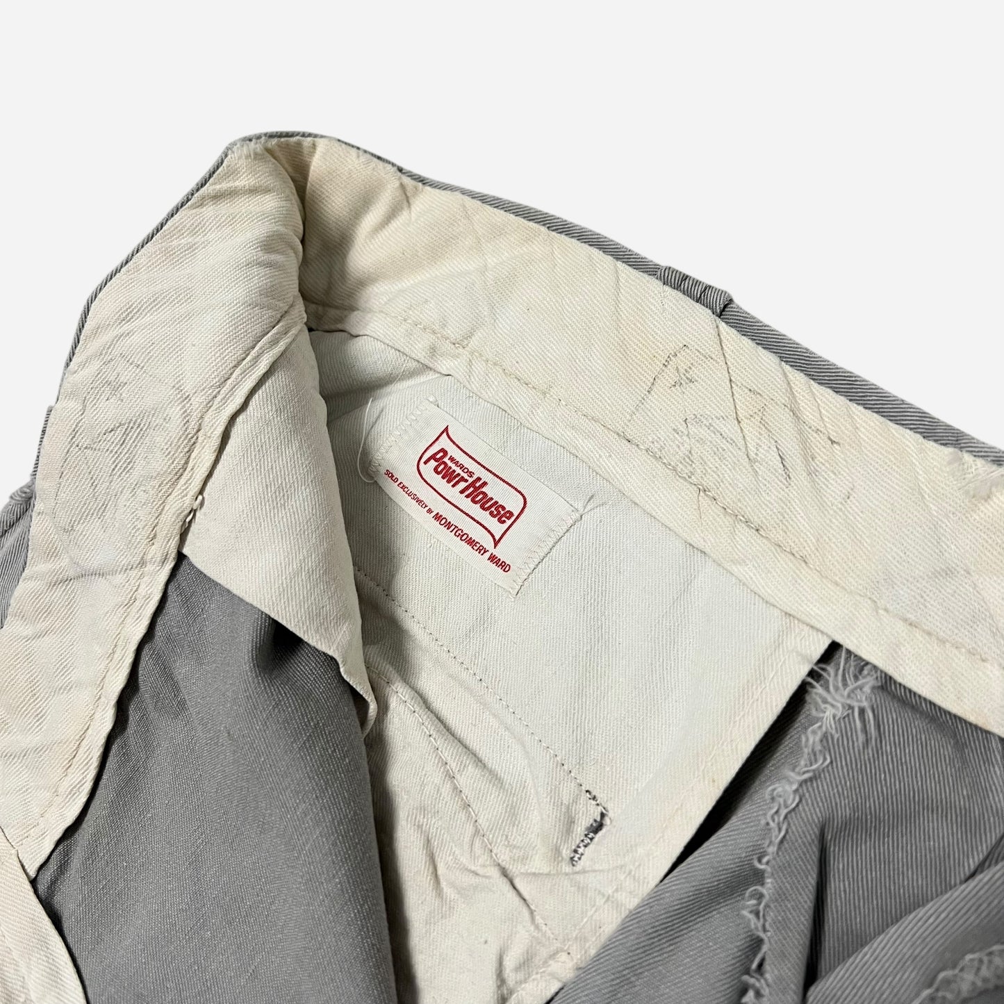 1950s Powerhouse heavily repaired gray chinos (32w)