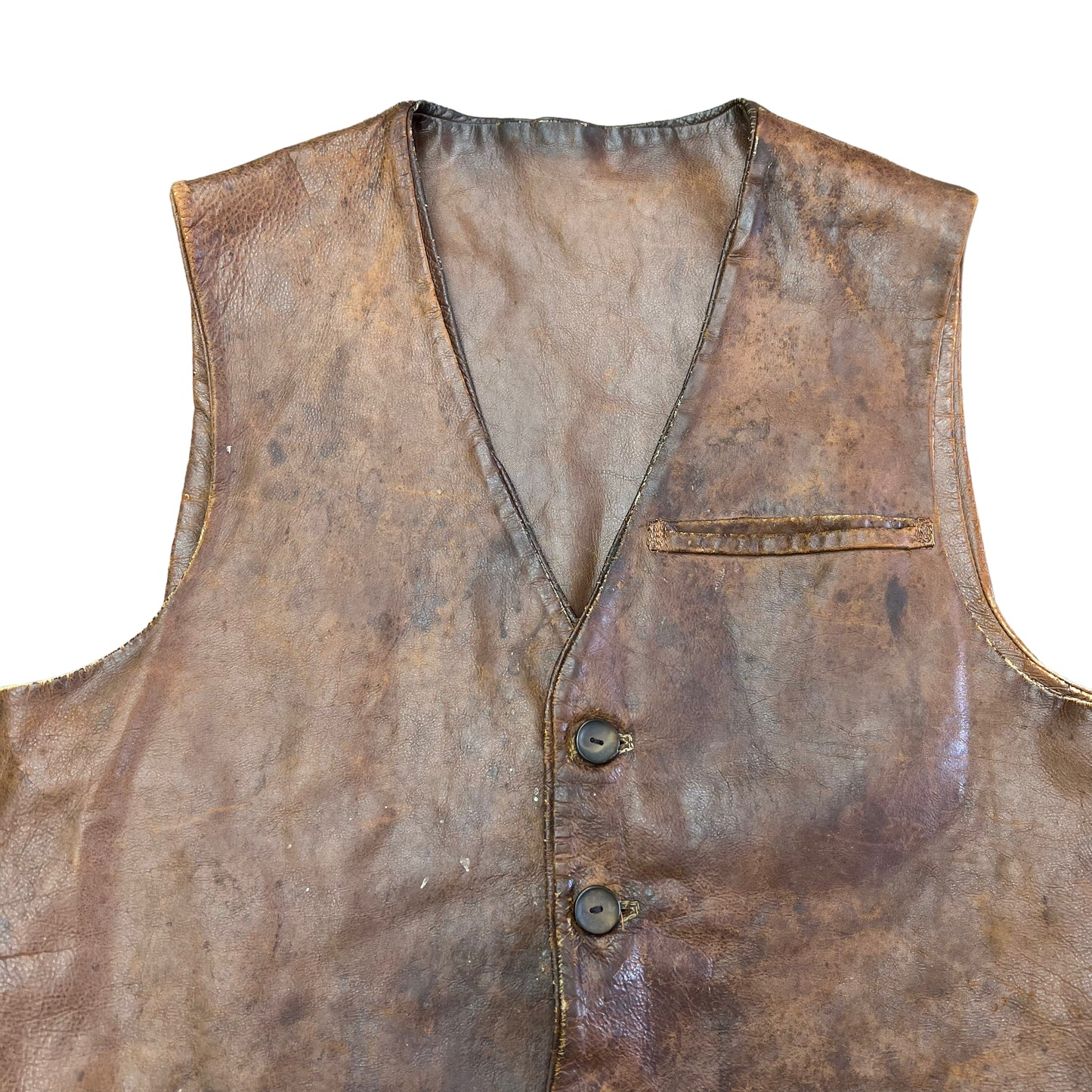 1960s Brown leather vest (M)