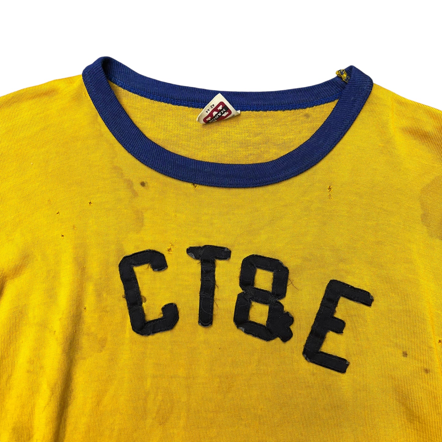 1950s Yellow rayon jersey t shirt (M)