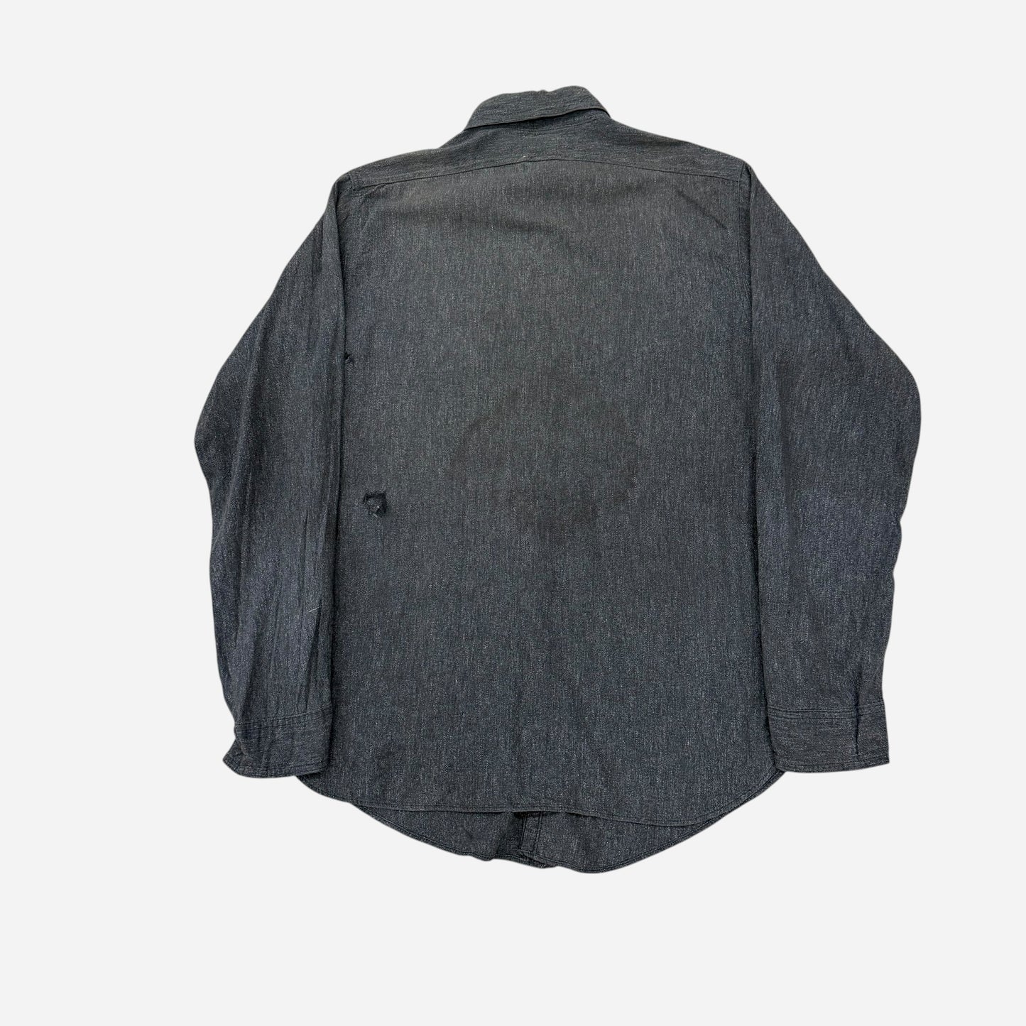 1960s Salt & pepper chambray work shirt (M)