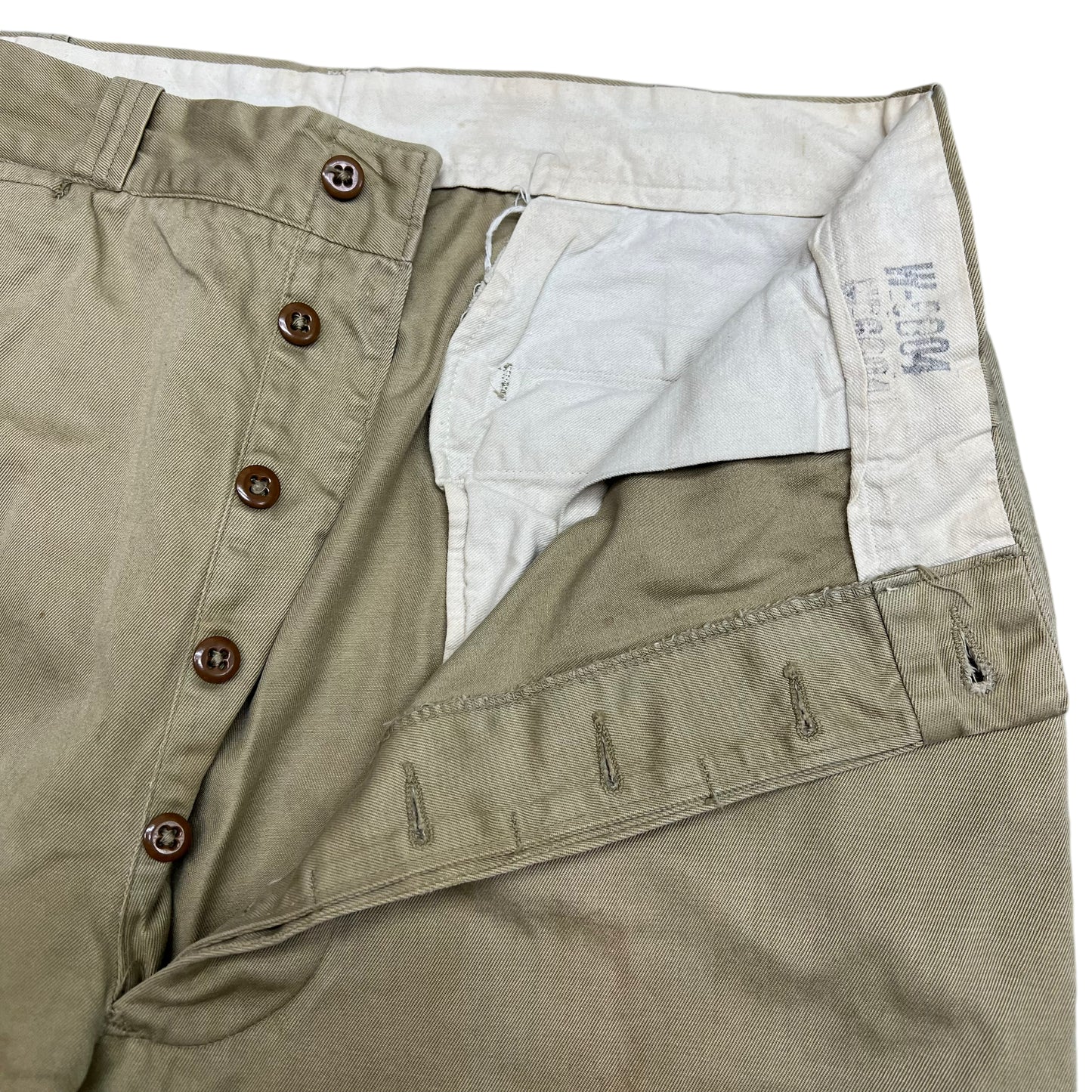 1950s Button fly khaki chino work pants (32w)