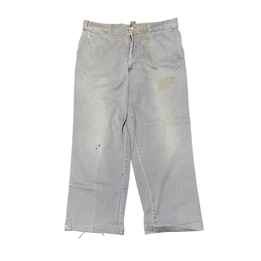 1950s Big Dad sail cloth gray chino work pants (36w)