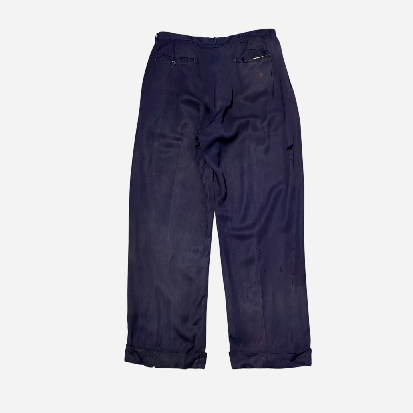 1950s Purple rayon pleated pants (31w)