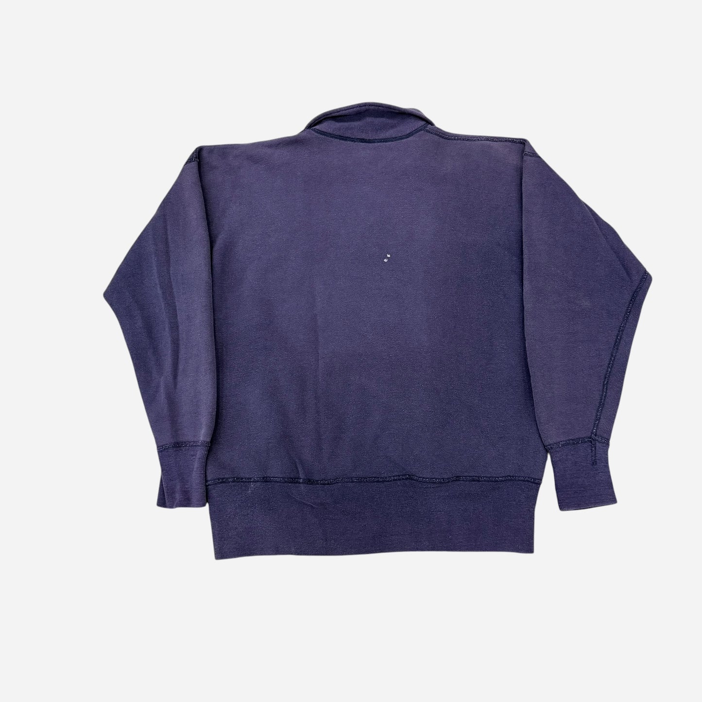 1950s Cotton quarter zip collared sweatshirt sun faded purple/blue (L)