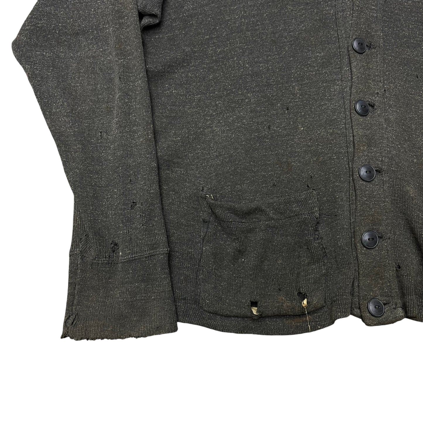 1930s 1940s Black fleck cotton cardigan (L)