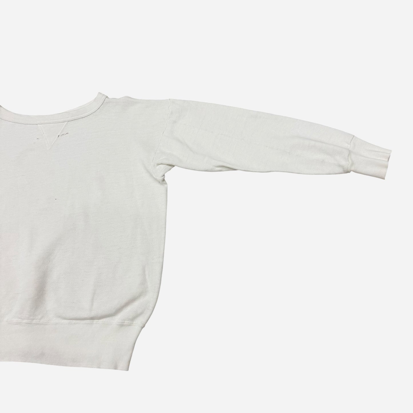 1950s Single V white sweatshirt (S/M)