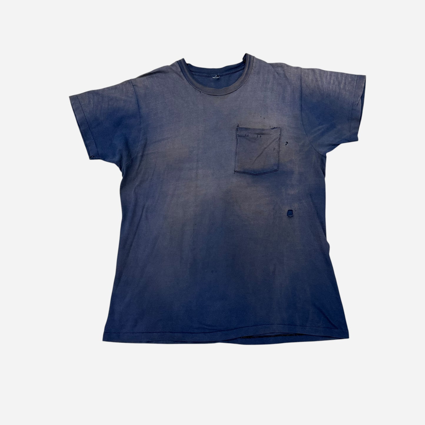 1980s Sun faded blue pocket t shirt (XL)