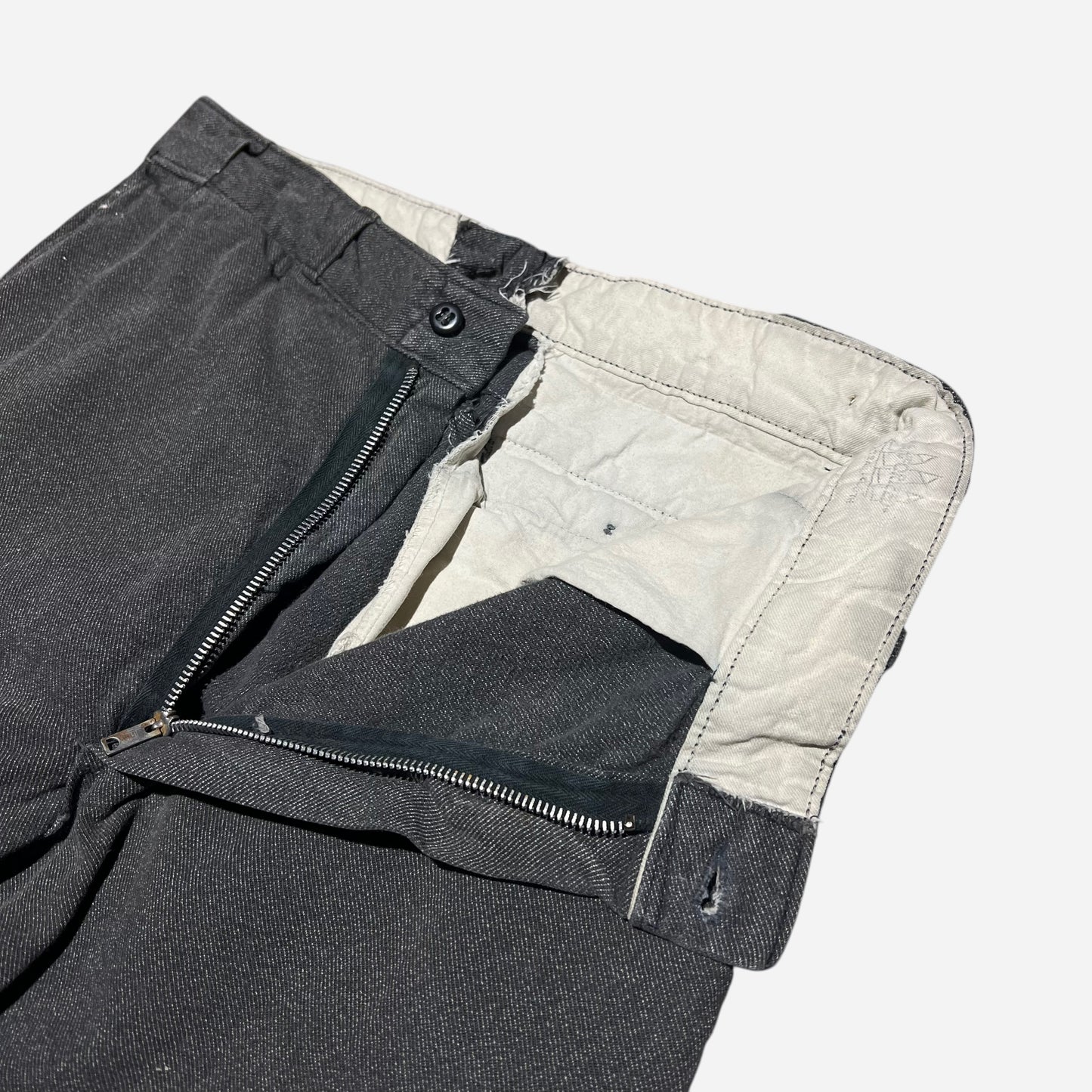 1960s Sail cloth salt and pepper cotton work pants (31w)