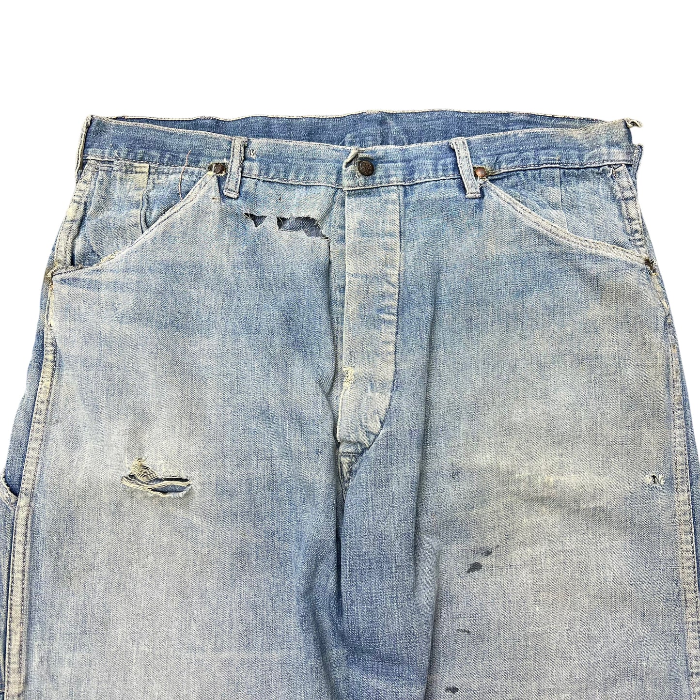 1930s 1940s As-is donut button fly denim carpenter jeans (34w)