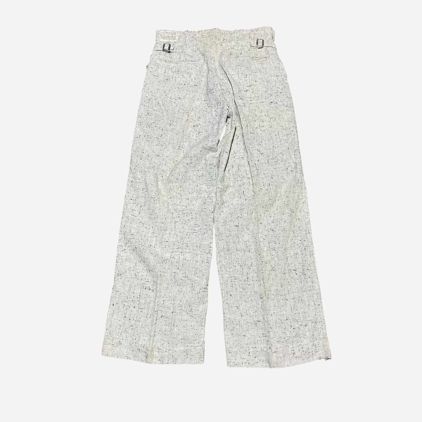 1930s NOS White cotton fleck pattern side clasp pants (26w)