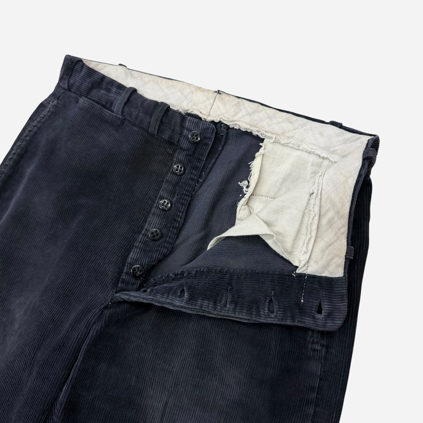 1940s Black button fly corduroy pants (31w)